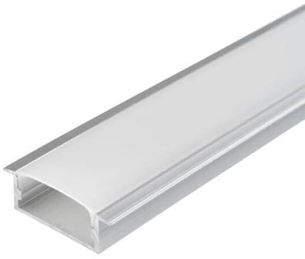 Silumen Profilé Aluminium Large Encastrable 2m pour Ruban LED - Cache Opaque Blanc
