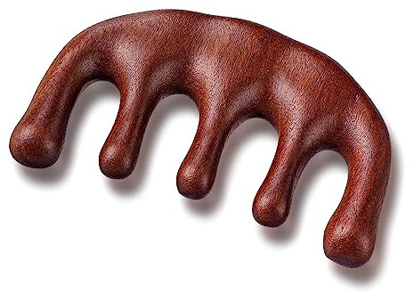 Amaxiu Sandalwood Head Massage Comb - Wide Tooth Scalp Stimulator Gua Sha Body Massage Tool for Men & Women (Style-A)