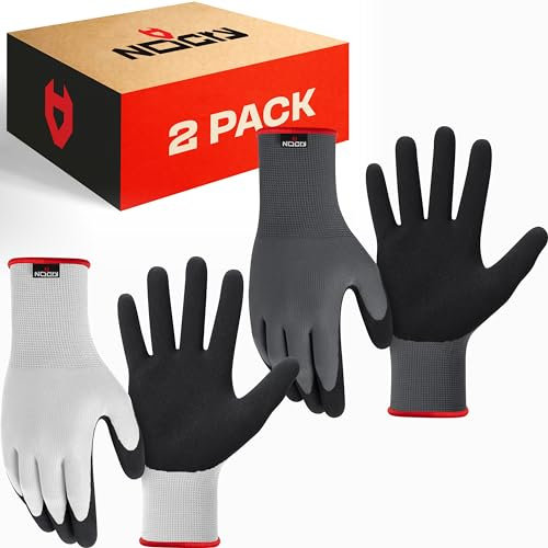 NoCry Gartenhandschuhe für Damen, UV-beständig und reißfest, recyceltes Latex, atmungsaktiv, Touchscreen und wasserabweisend, ideal als Pflanz-, Schnitthandschuhe, Größe M