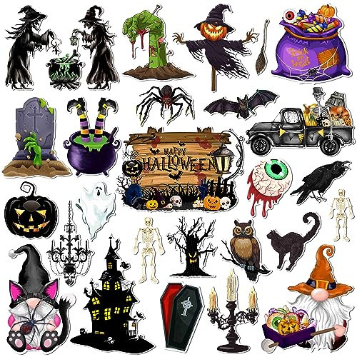 25 imanes decorativos magnéticos de Halloween para refrigerador y coche, calcomanías magnéticas para puerta de coche, decoración de puerta de garaje, para buzón, puerta de crucero, lavavajillas