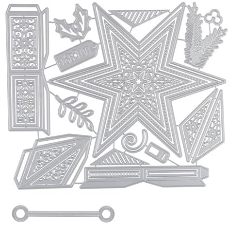 Stern Stanzschablonen Weihnachten Schachtel Stanzschablonen Boxen Metall Prägeschablonen Schablonen Stanzmaschine Schablonen für DIY 3D Hochzeitgeschenkbox Kuchenbox Keksbox Süßigkeitenbox