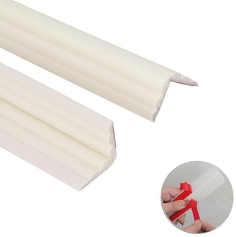 5M Revêtements d'angle Autocollant Corniere TPE Protection d'angle Bordure d’angle de Mur Plinthe Souple Bande de Finition pour Plans de Travail,Carrelage,Coin de Mur,Meubles,20mm(10mm+10mm)