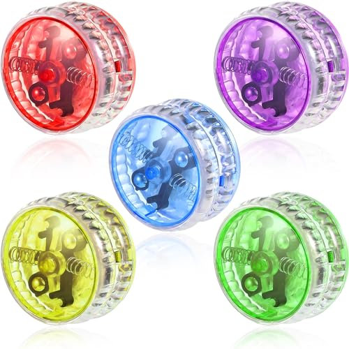 5 Stück Yoyo Kinder Spielzeug,Kunststoff Responsive Yoyo,Anfänger JoJo,Beleuchten JoJo Kinder für Geburtstag Party Goodie Füllstoffe, Teens und Kinde
