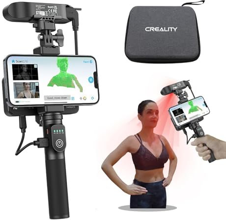 Creality CR-Scan Ferret Pro 3D Scanner, tragbarer 3D Scanner für 3D Drucker, 3D Druck modellierung, 0,1 mm Genauigkeit, 24 Bit Vollfarbscan, Anti-Shake, Wifi 6, für Android IOS Phone PC Mac Win