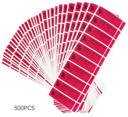Solitary Walker 300Pcs Tamper Evident Security Labels 1x3 inch Red No Transfer No Damage to Protected Item Tamper Proof Stickers Safety Torn up Invalid Seals Tape (Red 300pcs)