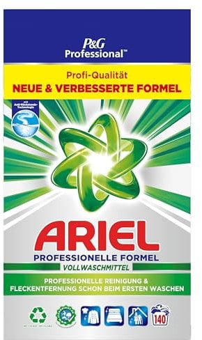 Ariel Professional Waschpulver, Waschmittel Vollwaschmittel, 140 Waschladungen, 8.4 kg, Hervorragende Fleckenentfernung und Reinigung schon ab dem ersten Waschgang
