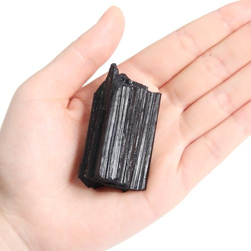 1 Stück 90-110 Gramm Naturbelassene Schwarzer Turmalin Rohsteine, Natürlicher Schwarzer Turmalin Rohkristall