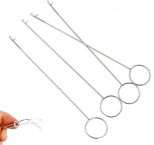 Sewing Loop Turner Hook,3 PCS Long Loop Turner Tool with Latch Sewing Tool Loop Turner Hook for Fabric Belts Strips DIY Knitting Accessories