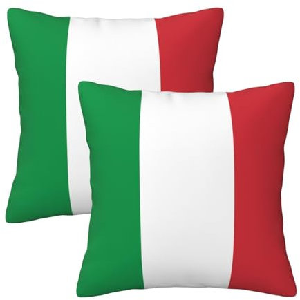 JBYJBX Federa per cuscino con stampa bandiera italiana, per interni, set di decorazioni neutre e quadrate