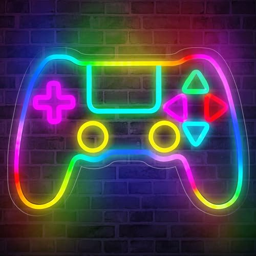Insegna al neon gamepad a forma di RGB LED Luci al neon da gioco Insegna al neon alimentata USB Regalo per ragazzi Camera da letto dei giocatori Decorazione da parete