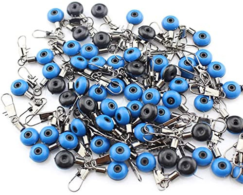 50 Stück Angelschnur, versenkte Gleiter, Bobber, stoppt Weltraumbohnen, Schiebewirbel mit Druckknöpfen, Angelschnur, versenkte Rutschen, Angelschwimmer Verbinder, Rollangeln