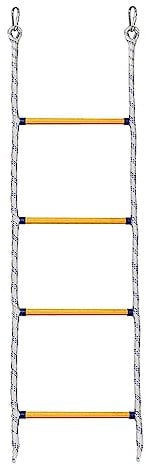 Quzente Marine Rope Ladder, 4 Step Boat Rope Ladder Portable Nylon Rope Boat Ladder, Foldable Stainless Steel Climbing Ladder With 2 Hooks For Hunting, Fishing Boats Canoeing