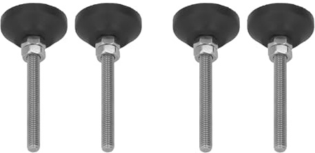 Garosa 4 Stück Drehbare Nivellierhalterungen, Verstellbare Nylon-Gummi-Basispolster, M6-Gewinde-Möbelgleiter, 50 Mm Lange D30-Nivellierfüße für Möbelstabilität