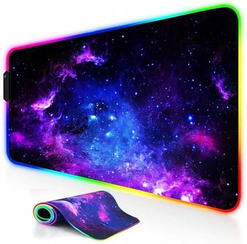 UCMDA Gaming Mouse Pad - RGB Gaming Mouse Pad XXL, Extended 12 LED Modes Mouse Mat (800mm*300mm) Non-Slip Rubber Base, Gaming Mouse Mat for Computers, PC, Laptop and Office