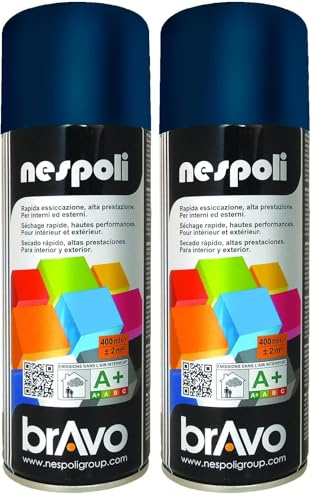 Nespoli Pintura en Spray, Color Azul Cobalto, 400 ml, Acabado Profesional (Paquete de 2)