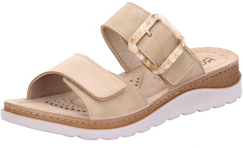 Rohde Damen Pantolette mit schöner Zierschnalle und Klettverschluss Baviera 1301