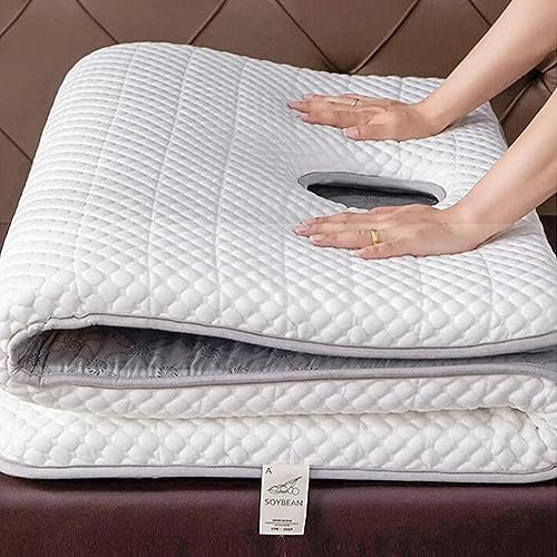 Kosmetikbettauflage, Wimperncouch, Memory Foam-Matratzenauflage für Massagetische, Spa-Bettmatratze mit Atemloch, quadratisch/rund/trapezförmig, Grau, S, 70 x 185 cm, 5 cm