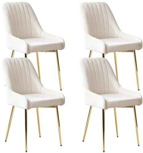 Sepnine Stühle Esszimmer 4er Set, Küchenstühle Moderne, Polsterstuhl Esszimmerstühle mit Metallbeinen, Samt Essstuhl, ergonomische Dining Chairs