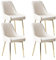 SEPNINE Lot de 4 Chaises Scandinaves, Chaises de Salle à Manger en Velours, Chaise de Cuisine avec Coussin Rembourré épais, Chaise de Salon avec Pieds en Métal Doré