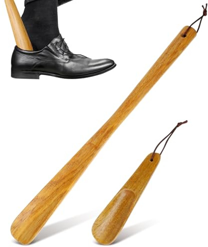 Healeved Holz Schuhlöffel 2 Stück Schuhanzieher Mit Langem Und Kurzem Griff Für Damen Herren Senioren Zum Bequemen Anziehen Ohne Bücken Schuhschutz Im Alltag