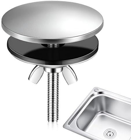 Wasserhahn Lochabdeckung,Hahnlochstopfen,Armaturen-Abdeckung,Blindstopfen Spüle,Locher Schwarz, Für Spülbeckenlochstopfen Für Zuhause Küche Und Bad, Lochabdeckung Spüle (Silber)
