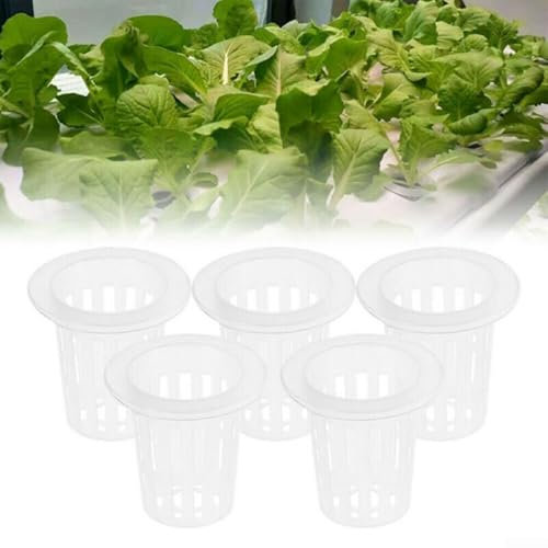 El paquete de horticultura incluye 50 vasos de red de plástico para plantas y 50 esponjas sin tierra para raíces fuertes