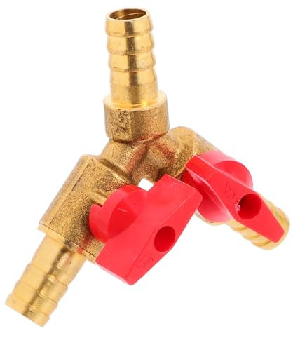 TOPPERFUN Brass Y Shaped Gas Valve Splitter Hose Barb Adapter for Efficient Water and Gas Distribution in Home Commercial and Industrial Applications