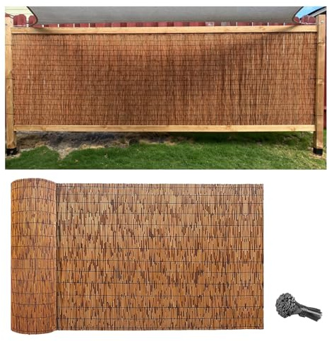 Generisch Natur Sichtschutz, Bambus Schilfrohrmatte, Balkon Bambusmatte, Wetterfest Bambus Zaun, Sonnenschutz Schilf Zaun Für Pool/Dach/Mauerabdeckung/Gartenzaun(100 * 500cm)
