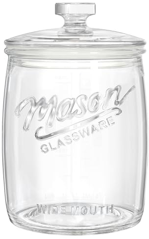 Absovetu Cookie Jar with Lid 3.5 Litre, 1 Piece Large Glass Sweet Jar Empty | Biscuit Jar, Wide Mouth Mason Jar, Glass Storage Jars, For Cereal Flour Pasta Coffee Beans Laundry Pods, Storage Container