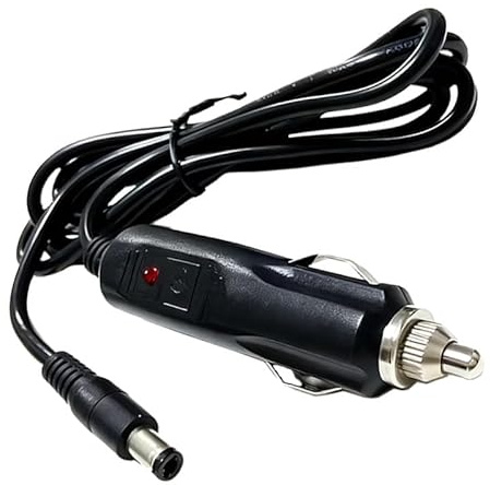 12V24VCargador de Coche Cable de alimentación de Coche 10A, DC 5.5mm x 2.5mm al Enchufe Macho del Encendedor de Cigarrillos del Coche(1,5 m)