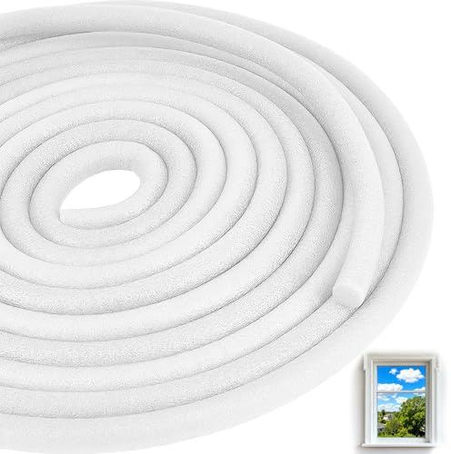 Backer Rod Foam Filler – 10m/32ft Flexible White Gap Filler for Sealant Support – Compressible Round Rod for Expansion Joints, Door Frames, Window Gaps, Road Cracks & Craft Projects