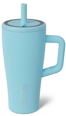 BrüMate Era 20 oz Tumbler with Handle and Straw | 100% Leakproof Insulated Tumbler with Lid and Straw | Made of Stainless Steel | Cup Holder Friendly Base | 20oz (Glacier)