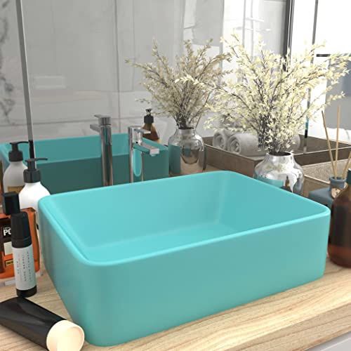 Générique Lavabo de Luxe Vert Clair Mat 41x30x12 cm Céramique,Équipements sanitaires,Éviers & lavabos,Lavabos,147046