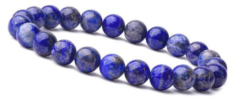 Unique Gems Chakra Lapislazuli Armband für Damen und Herren Perlenarmband 8mm Naturstein Perlen Kugelarmband Heilsteine Yoga Meditation (15cm bis 18cm)
