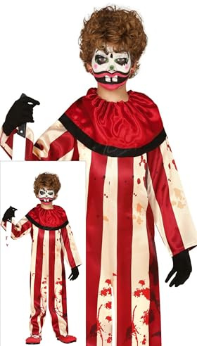 FIESTAS GUIRCA Striped Bloody Clown Fancy Dress Halloween Costume Age 10-12 Years