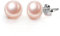 EVER FAITH 925 Sterling Silber Pink Süßwasser-Zuchtperlen-Knopf-Ohrstecker 9MM