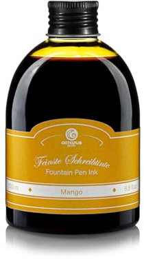 Füllhaltertinte in praktischer Nachfüllflasche,Schreibtinte für Füllhalter,Füllertinte,Kalligraphie Tinte in Mango 250ml