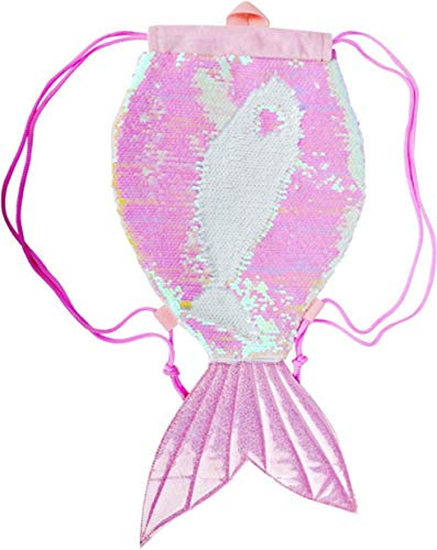 YAAVAAW Sac à Dos Paillettes Sirène Magique,29 * 57cm Sac Réversible Scintillement avec Cordon,Mignon Sacs de Sport Danse Extérieur Voyage Brillant et Tendance pour Filles,Adolescentes,Femmes