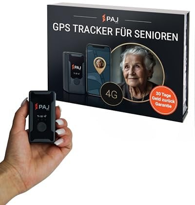 PAJ GPS Easy Finder 4G - GPS tracker for seniors, dementia - tracking device with SOS emergency button - mini GPS tracker for children - up to 14 days battery life (in standby mode)