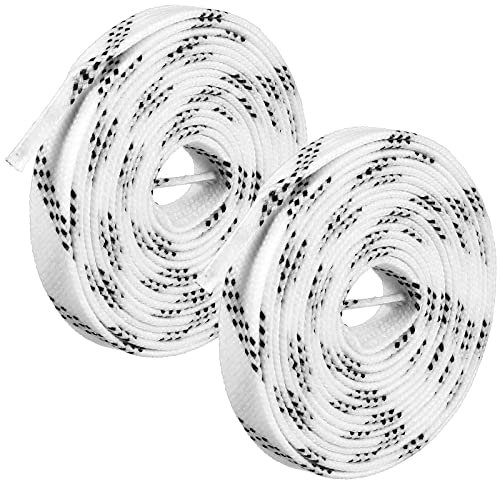 VOSAREA 1 Paar Gewachste Eishockey Schnürsenkel, 96 Zoll Weiß Schlittschuhe Schnürsenkel Ice Hockey Laces Gewachste Schnürsenkel Skate Eishockey Schnürsenkel für Schlittschuhlaufen