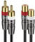 J&D 2 RCA Extensión Cable Macho a Hembra, Concha de Cobre Chapado en Oro 2RCA Macho a 2RCA Hembra Cable de Extensión de Audio Estéreo Adaptador de Cable, 0,9 Meter
