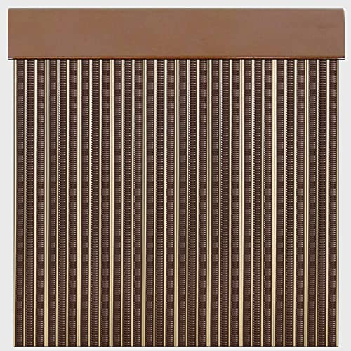 Cortinas Exterior Puerta | Material Plastico PVC y Barra Aluminio | Ideal para Terraza y Porche | Antimoscas | MARRON-BEIGE | 210 * 90