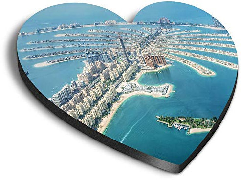 1 x Heart MDF Magnets - Dubai Palm Jumeirah Island UAE 44912