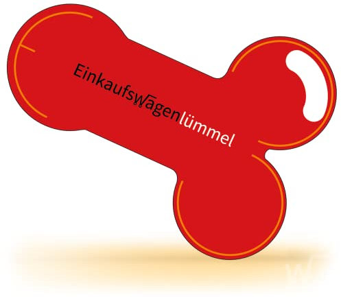 Einkaufswagenlöser Einkaufswagenlümmel rot inkl. 1 Jahr Schlüsselfundservice/Einkaufswagenchip zum Rausziehen Metall/Einkaufschip Schlüsselanhänger/Entriegler für Einkaufswagen