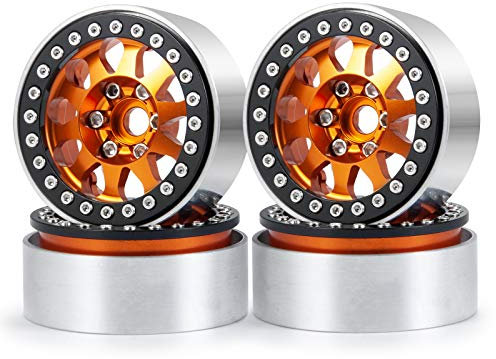 ZuoLan XUNJIAJIE 4 Stück Aluminum Alloy 1,9 RC Felge Felgenringe Beadlock Radfelge für 1/10th RC Crawler SCX10 II,SCX10 iii AXI03007,TRX4,D90 Modell-Auto