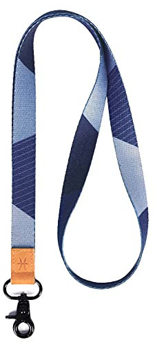 HEZEN Coole Lanyards, Halsband-Schlüsselanhänger, Hals-Lanyards für Schlüssel, Brieftaschen und Ausweishalter (Gestreift Blau)