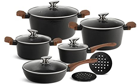 EDENBERG 12 TLG Topfset Induktion, Töpfe & Pfannen beschichtet, Kochtopf Set | induktions Töpfe Set, Kochtöpfe, Töpfe Induktion | Kochgeschirr Set, Topfset induktionsgeeignet