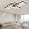 TJSC LED Deckenleuchte Dimmbar Modern Deckenlampe Wohnzimmer, Schwarz Wohnzimmerlampe, Rechteckige Deckenstrahler Mit Fernbedienung, Schlafzimmer Energiespar Lampen für Schlafzimmer Wohnzimmer,140cm
