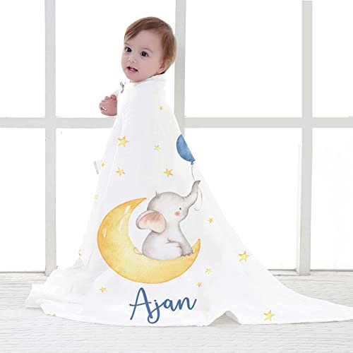 EKMON Personalisierte Babydecke - Super Weich Bedruckte Kuscheldecke-Krabbeldecke mit Wunsch Name Kinderdecke/Geschenk zur Taufe, Geburt, Geburtstag(80 * 120cm)