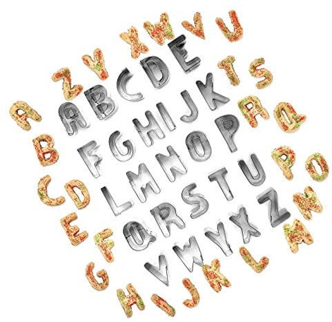 Ausstechformen FüR Buchstaben FüR Keks Fondant PläTzchenausstecher Edelstahl Alphabet Keksformen PläTzchenform 26pcs